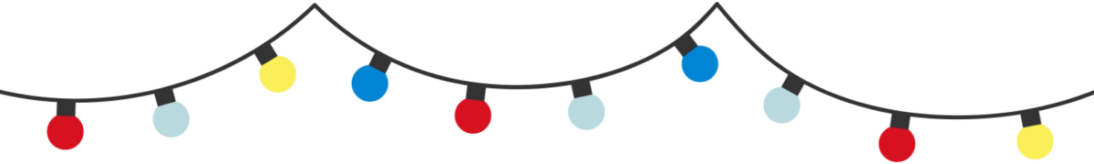 String of colorful holiday lights.