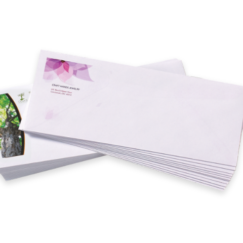 Two stacks of envelopes.