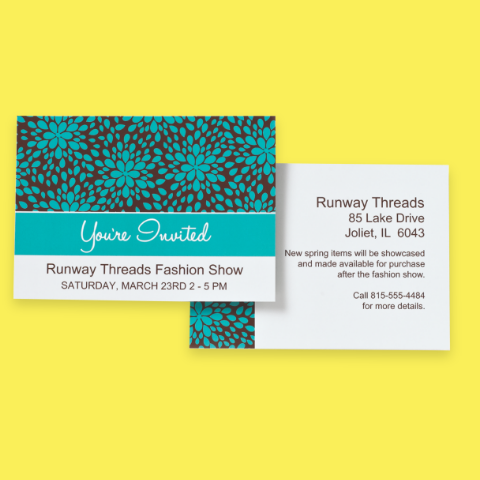 Custom, high-quality, full-color invitation cards perfect for a seminar, baby shower, religious ceremony, wedding birthday party or any social or business event.