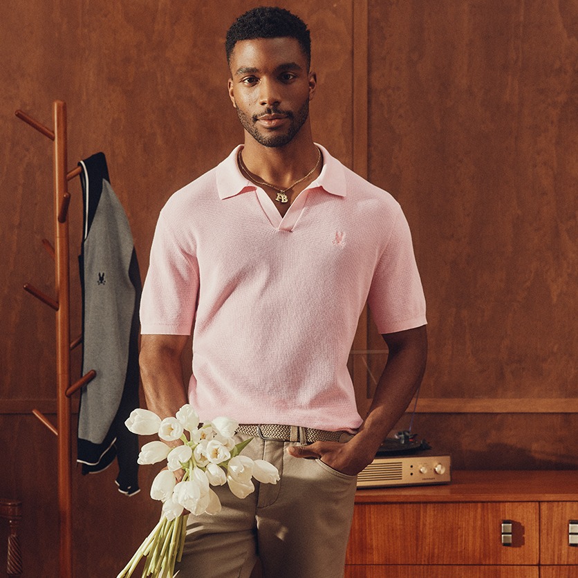 leeton johnny collar knit polo