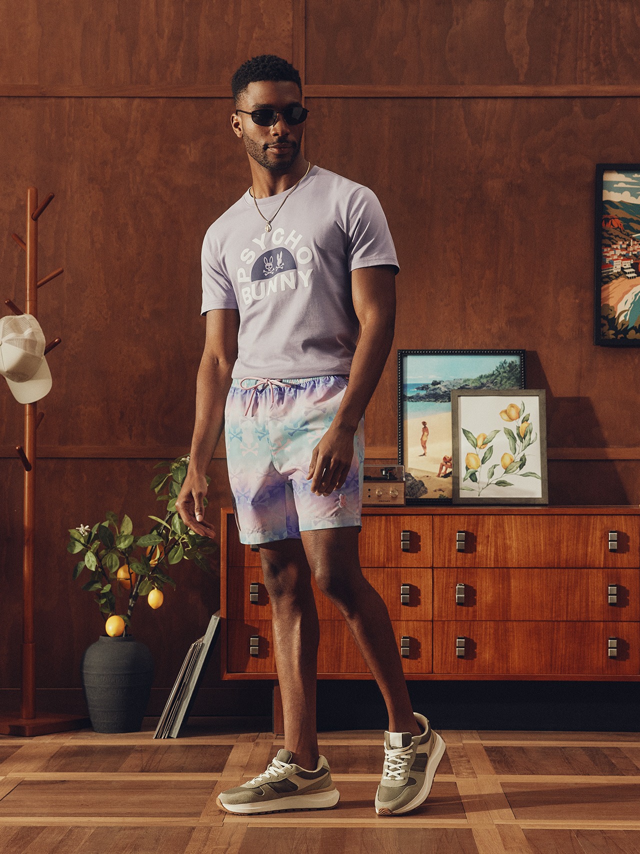 forster bunny printed swim trunk