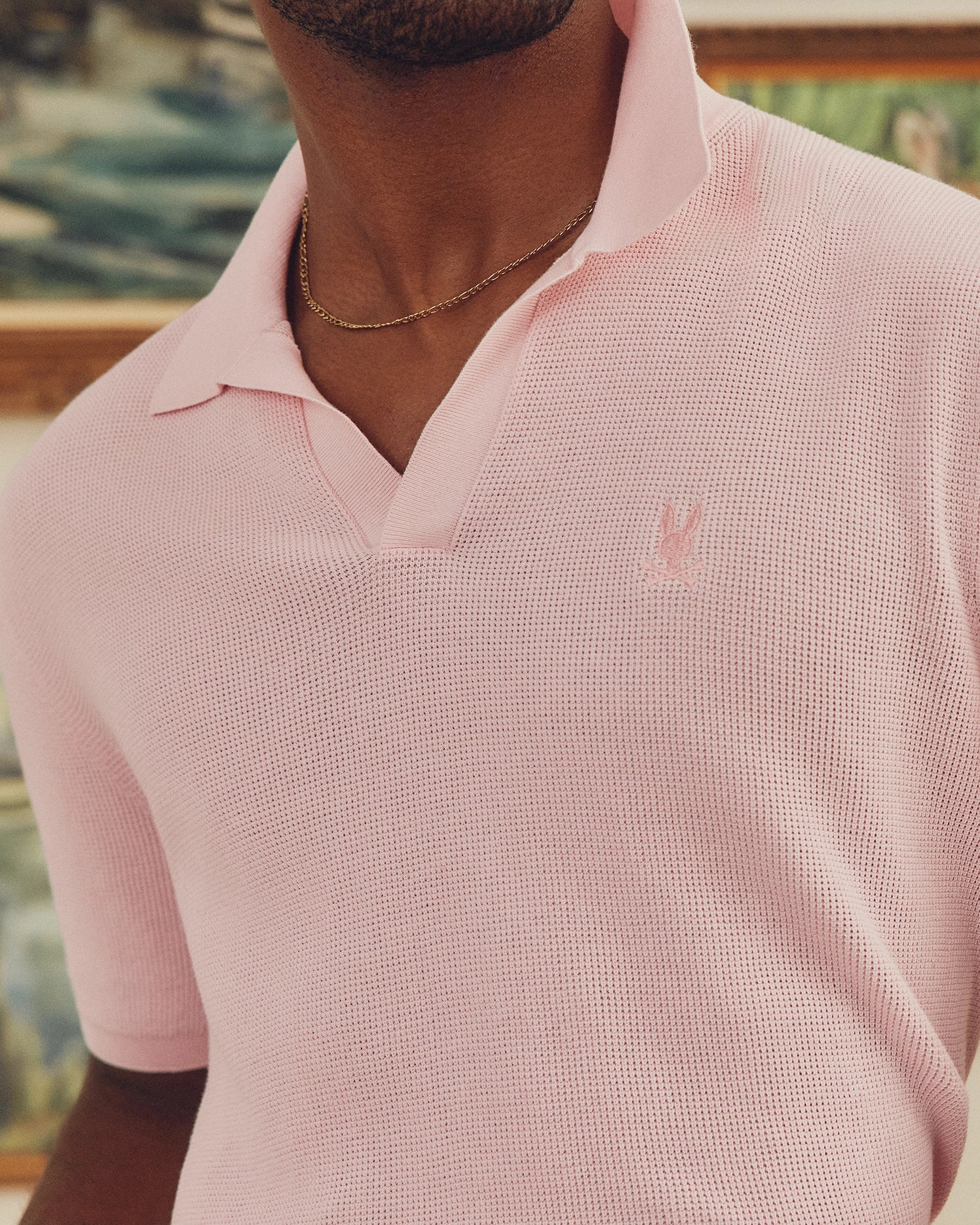 Image of MENS LEETON JOHNNY COLLAR KNIT POLO - B6E562F200