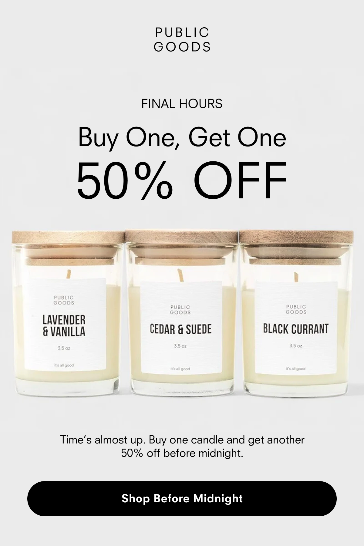 Candle BOGO Final Hours: Buy one, get one 50% off