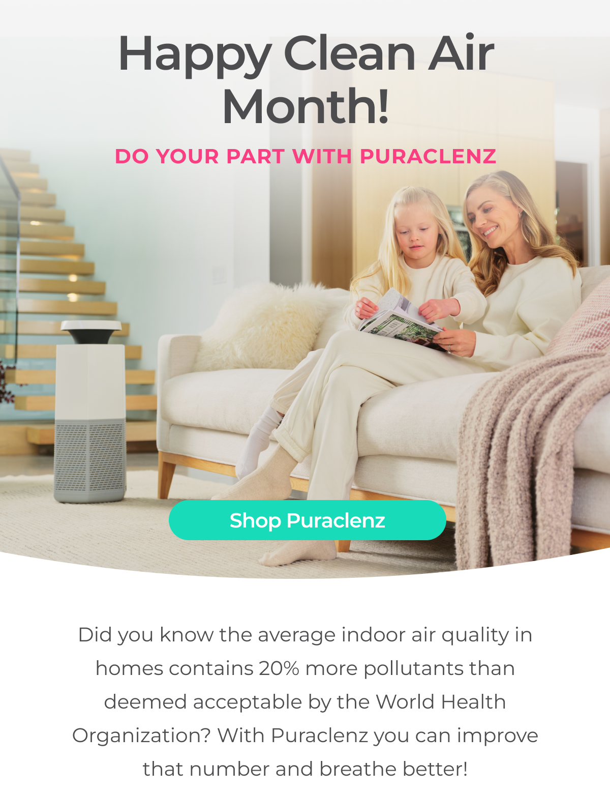 Celebrate Clean Air Month with a Puraclenz Purifier