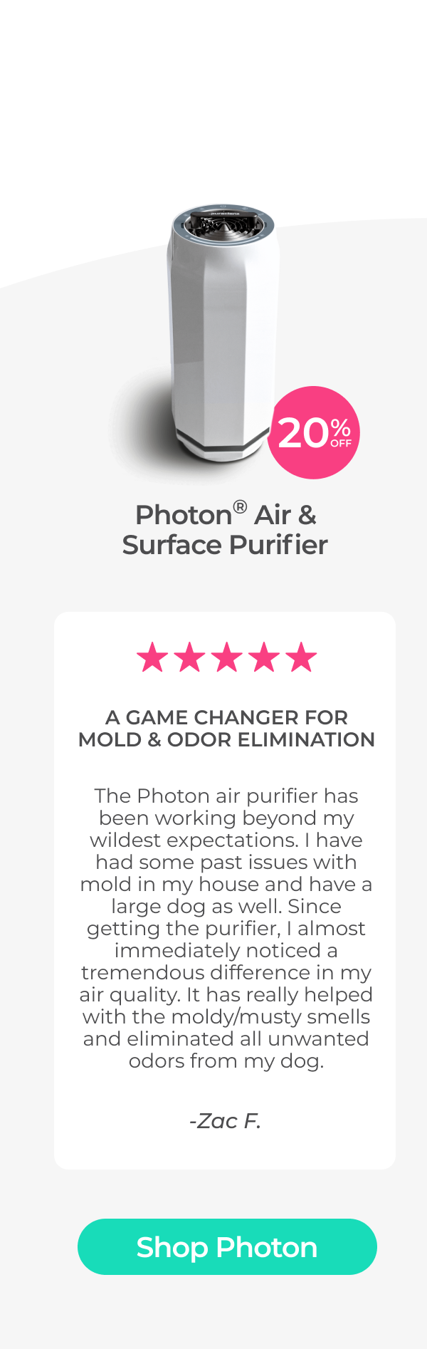 Photon Air and Surface Purifier - A Game Changer for Mold and Odor Elimination