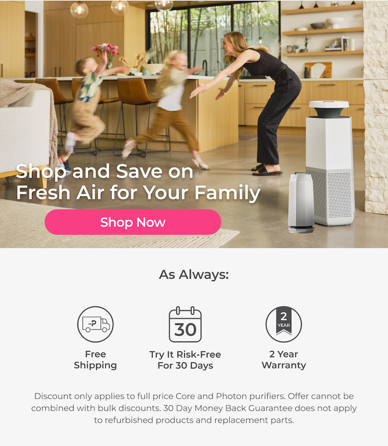 Shop and Save 20% off for fresh air for your family.