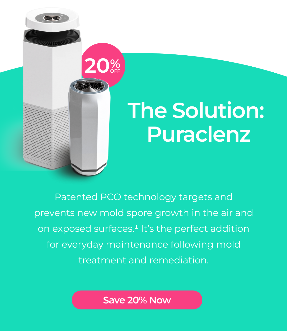 Patented PCO technology targets new mold growth for assistance after remediation.