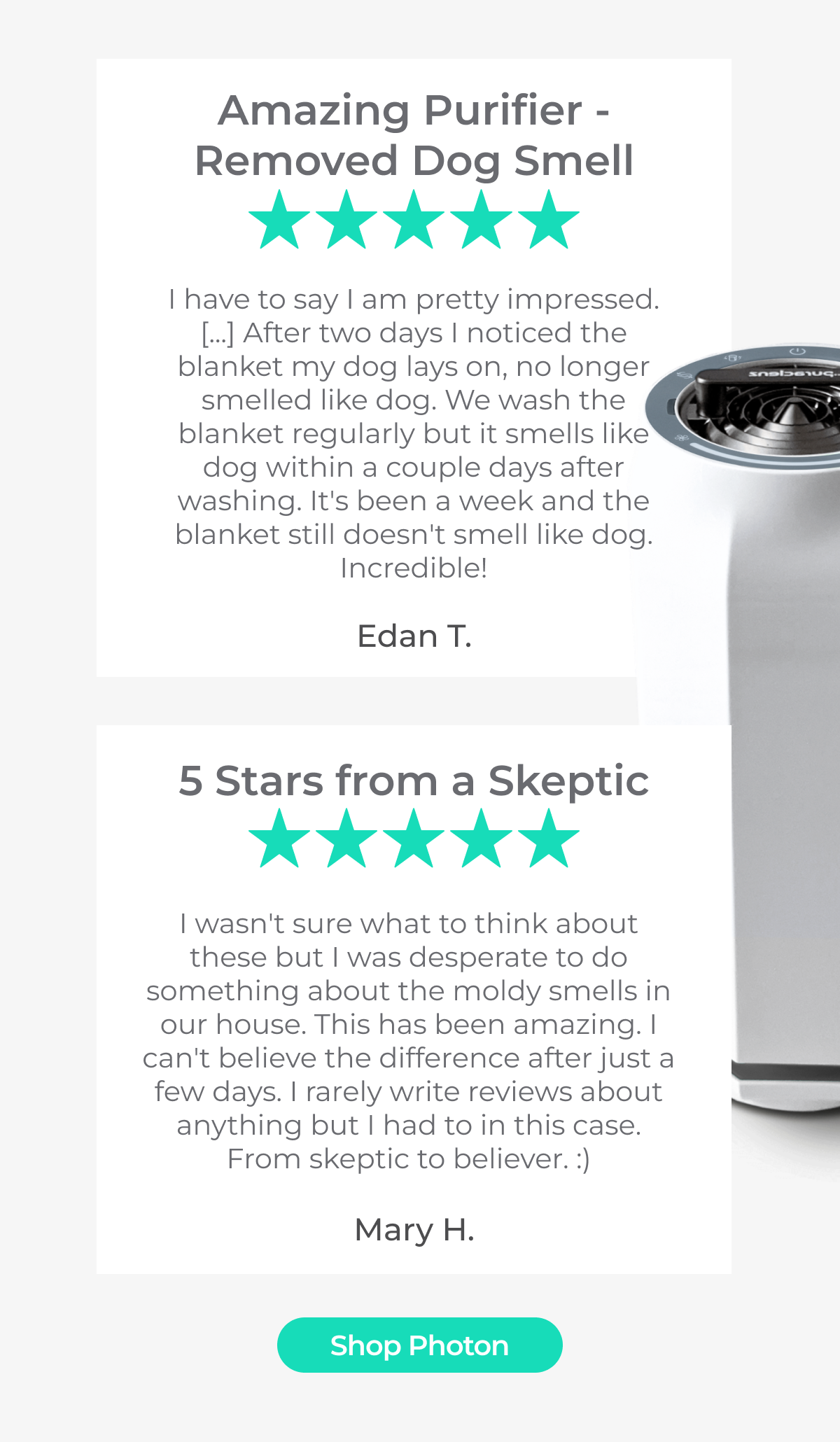 Photon Air & Surface Purifier - 5 Stars from a Skeptic