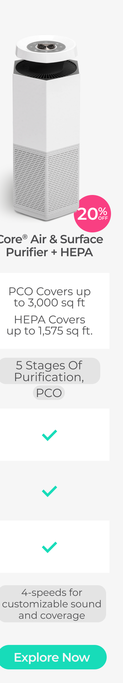 Shop Core Air & Surface Purifier + HEPA