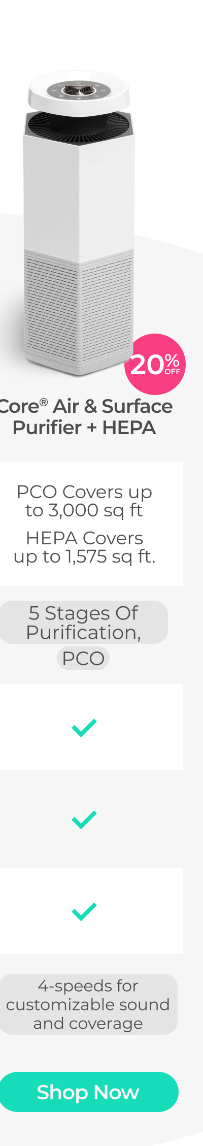 Shop Core Air and Surface Purifier + HEPA