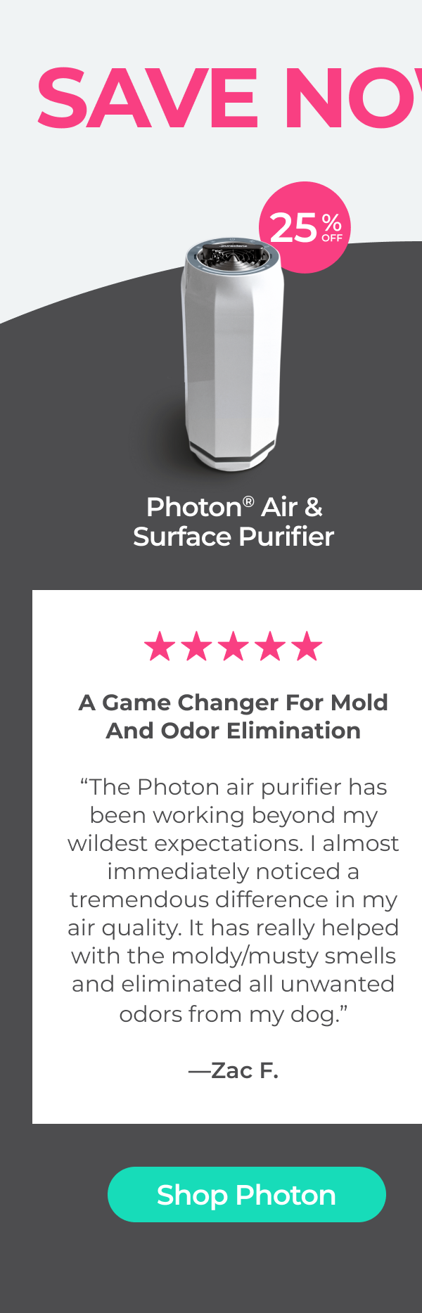 Shop Photon Air & Surface Purifier - 25% Off