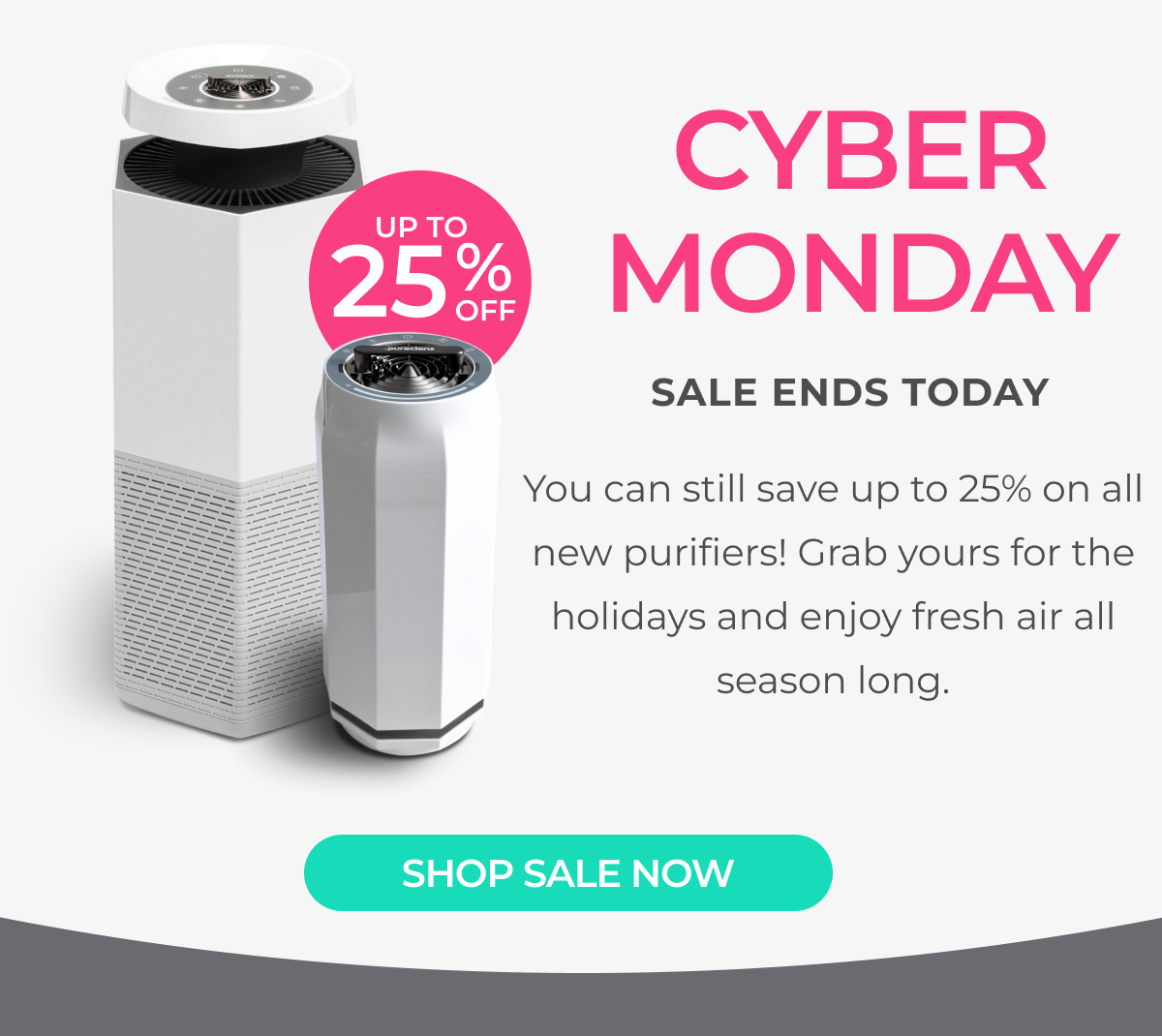 Cyber Monday Sale - Save 25% on new Purifiers