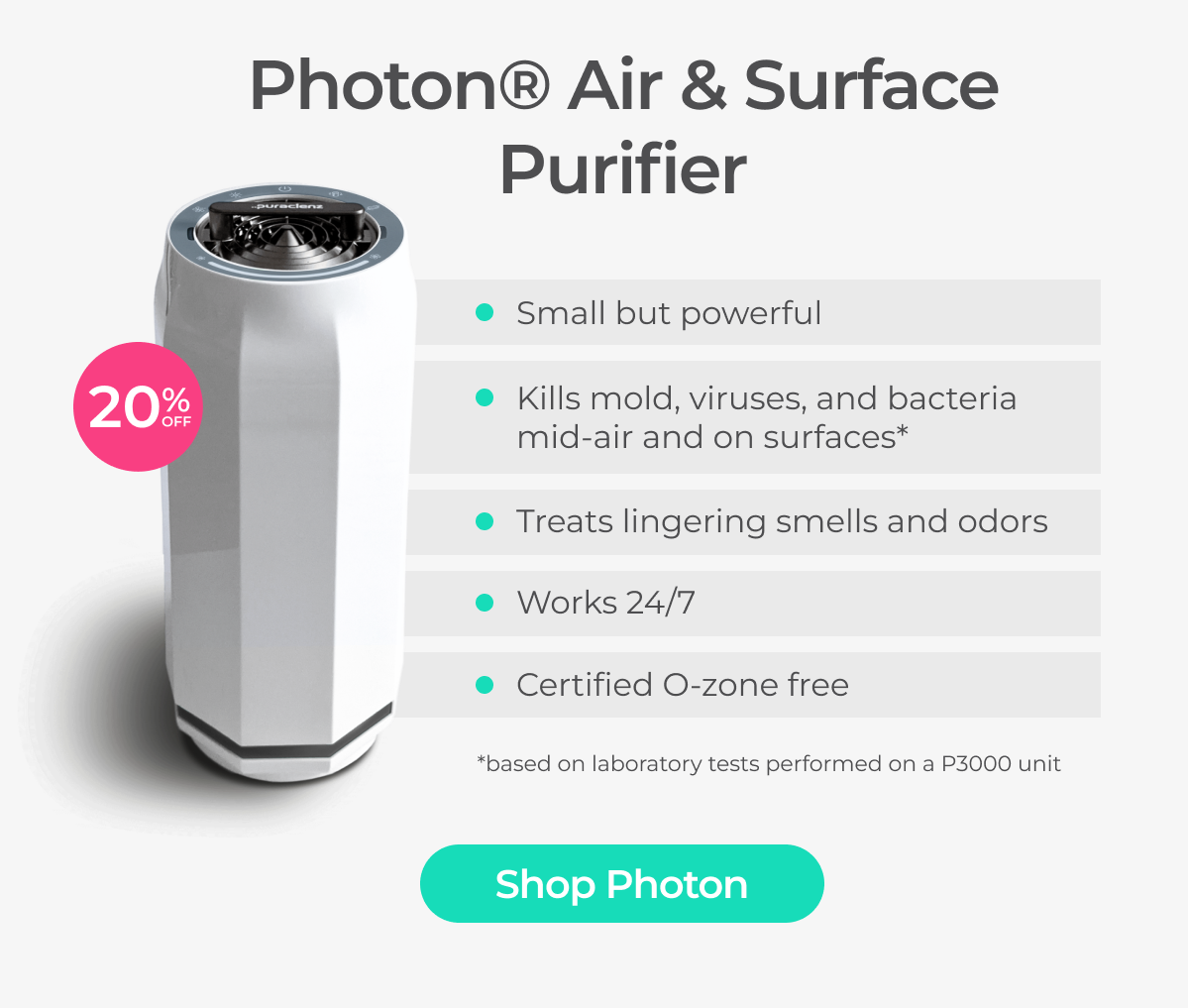 Photon Air and Surface Purifier - Save 20%