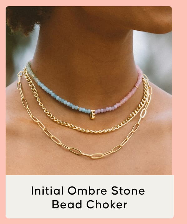 Initial Ombre Stone Bead Chocker