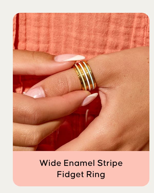 Wide Enamel Stripe Fidget Ring