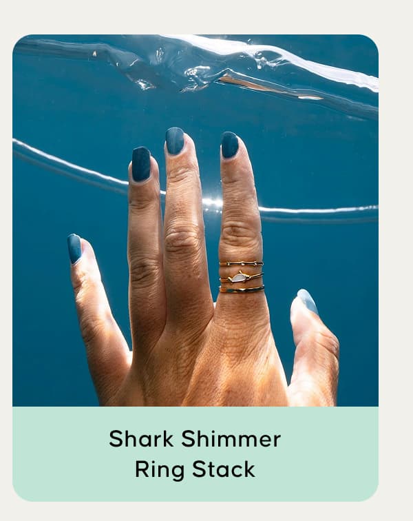 Shark Shimmer Ring Stack