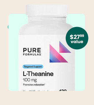 L-Theanine 100 mg by PureFormulas. A $27.99 value! Code: FREELTHEANINE. Get my Gift.