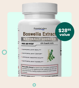 Free Boswellia Extract by Superior Labs. A $28.95 value! Code: FREEBOSWELLIA. Get my Gift.