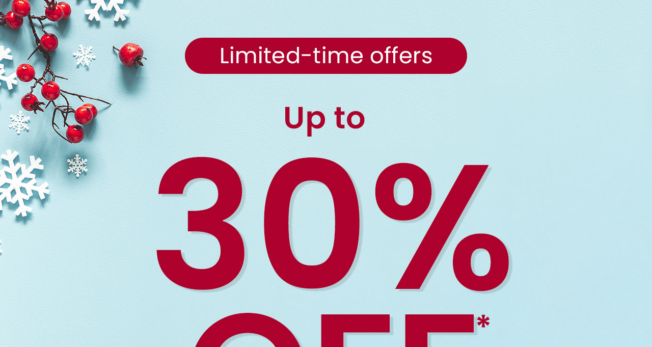 Limited-time offers: Up to 30% OFF.* Enjoy limited-time deals on top supplements and wellness brands. Shop Now.