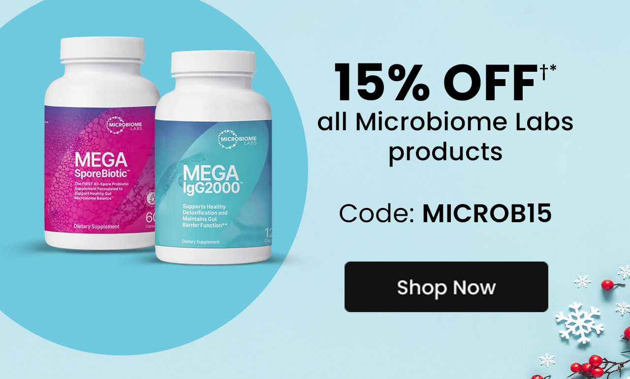 Microbiome Labs: 15% OFF†* all Microbiome Labs products. Code: MICROB15. Shop Now.