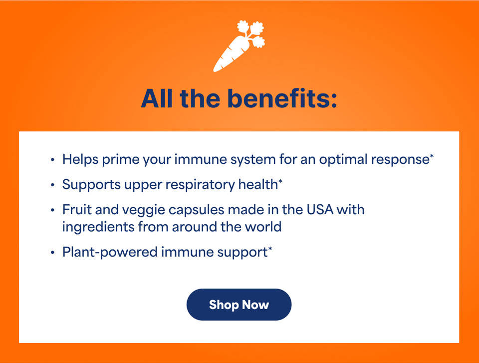 Fruit and veggie capsules made in the USA with ingredients from around the world. Shop now.