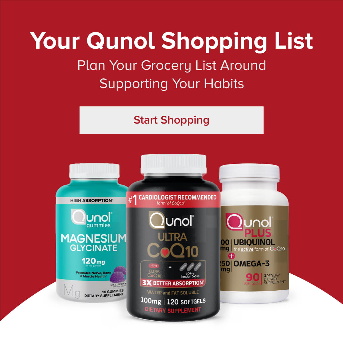 Your Qunol Shopping List - Start Shopping