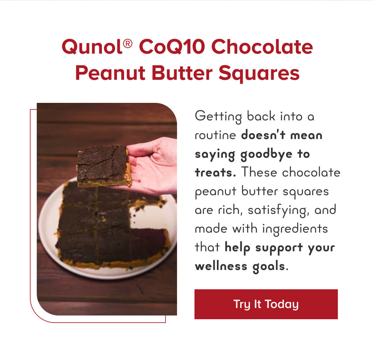 Qunol CoQ10 chocolate peanut butter squares