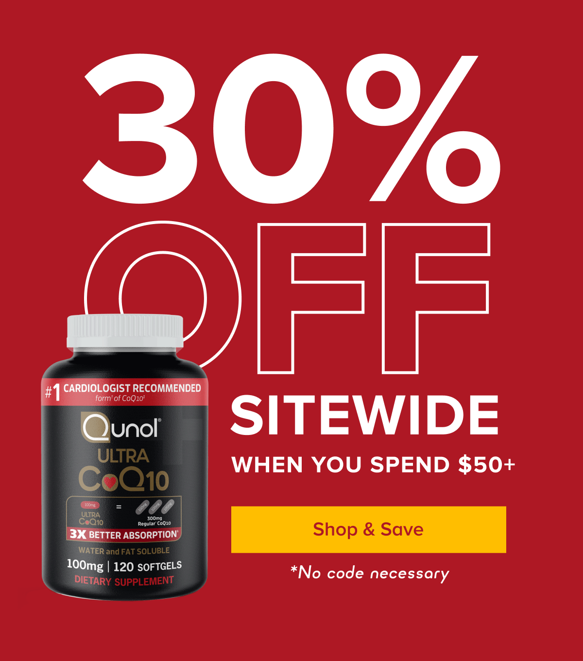 30% OFF Sitewide When You Spend $50+