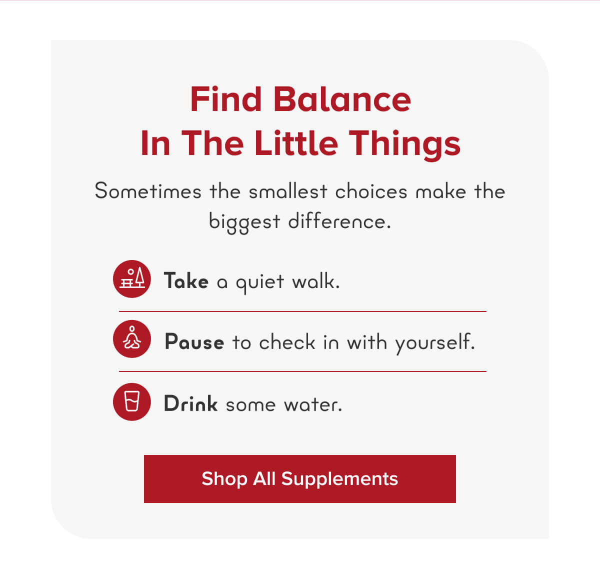 Find Balance In The Little Things