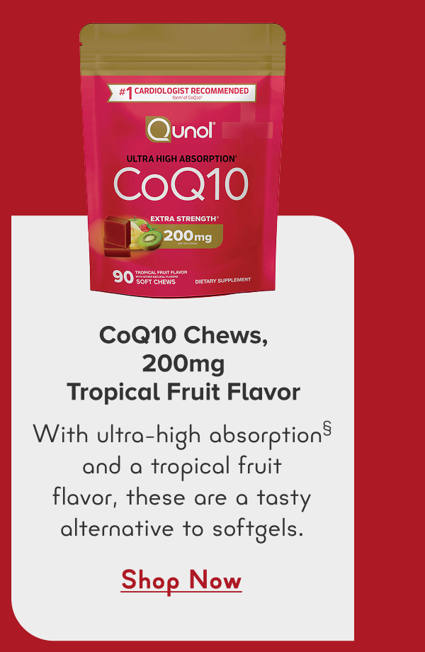CoQ10 Chews, 200mg Tropical Fruit Flavor