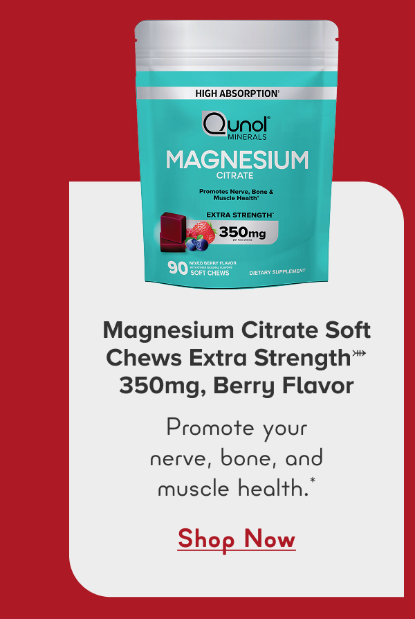 Magnesium Citrate Soft Chews Extra Strength⤕ 350mg, Berry Flavor