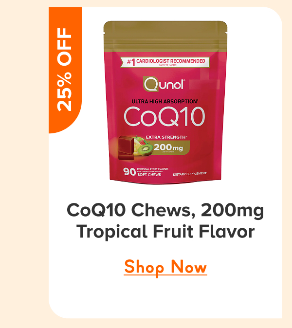 CoQ10 Chews, 200mg, Tropical Fruit Flavor