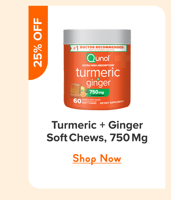 Turmeric + Ginger Soft&nbsp;Chews, 750&nbsp;mg