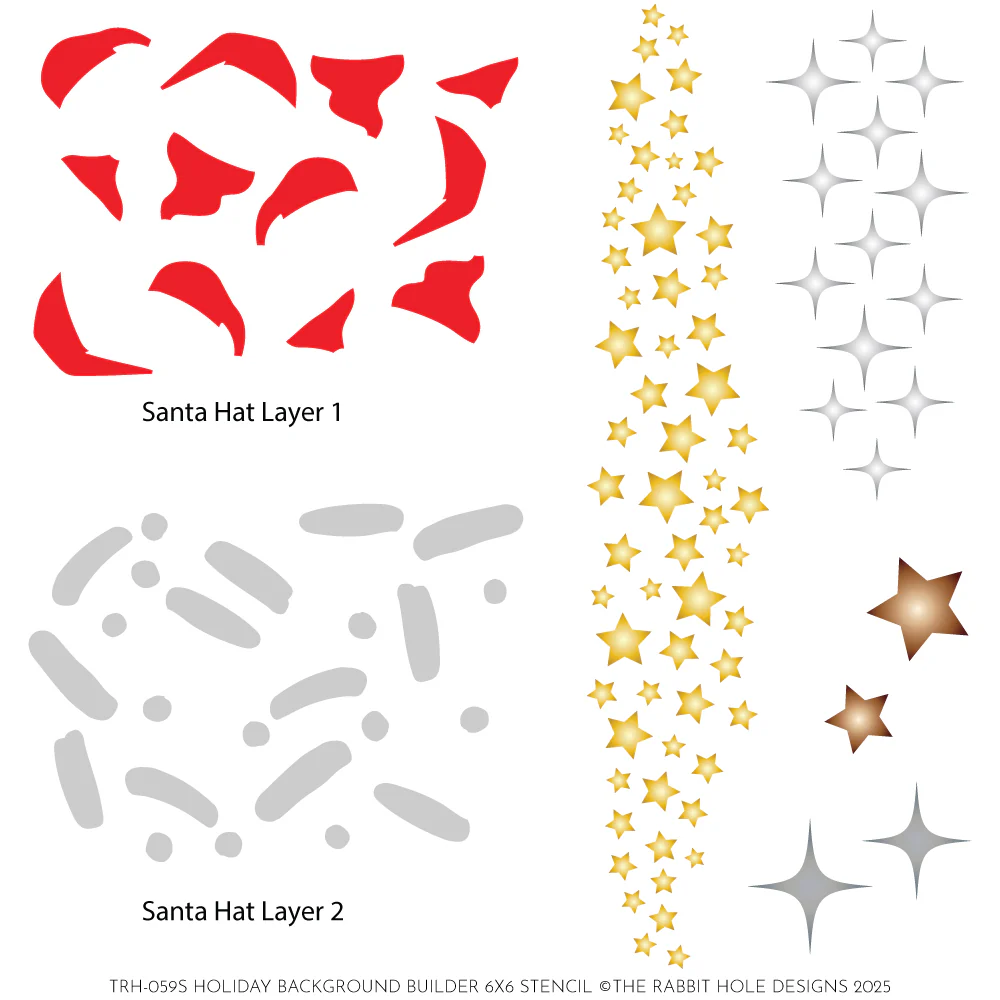 Holiday Background Builder 6x6 Stencil