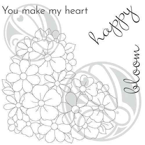 Bloomin Heart 4x4 Stamp & Die Bundle