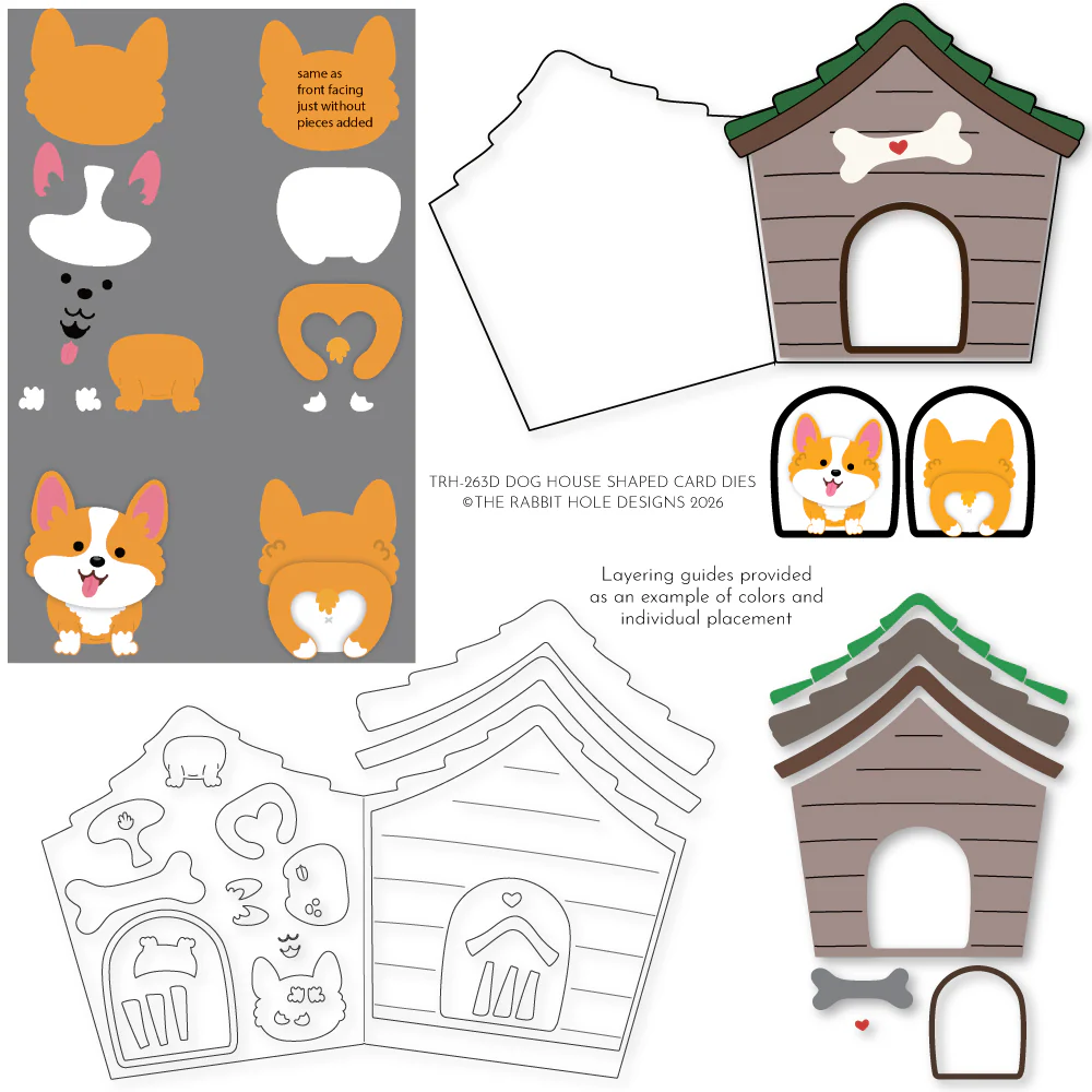 Dog House Shaped Card Die Set
