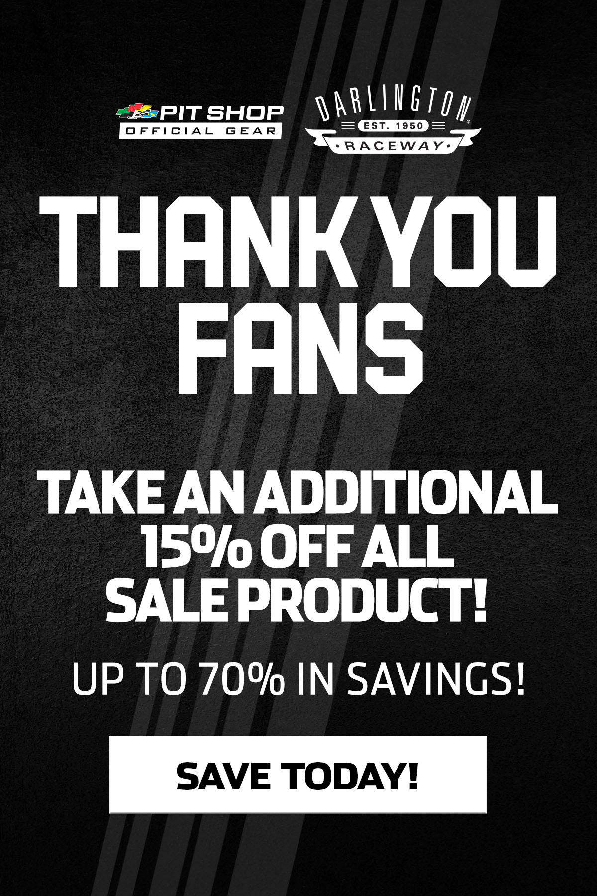 THANK YOU FANS | Take an additional 15% off all sale product! Up to 70% in savings!