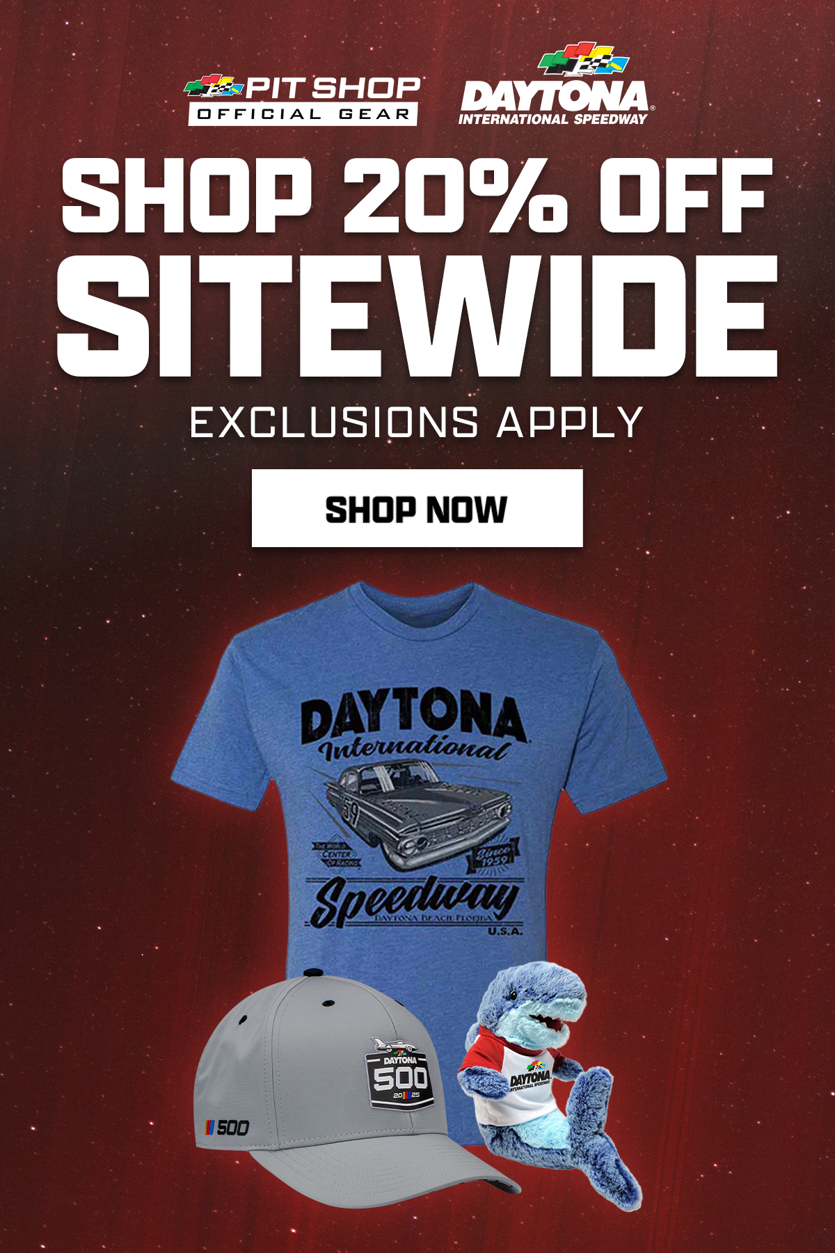 PIT SHOP OFFICIAL GEAR | SHOP $20 OFF SITEWIDE | EXCLUSIONS APPLY | Click to shop now!
