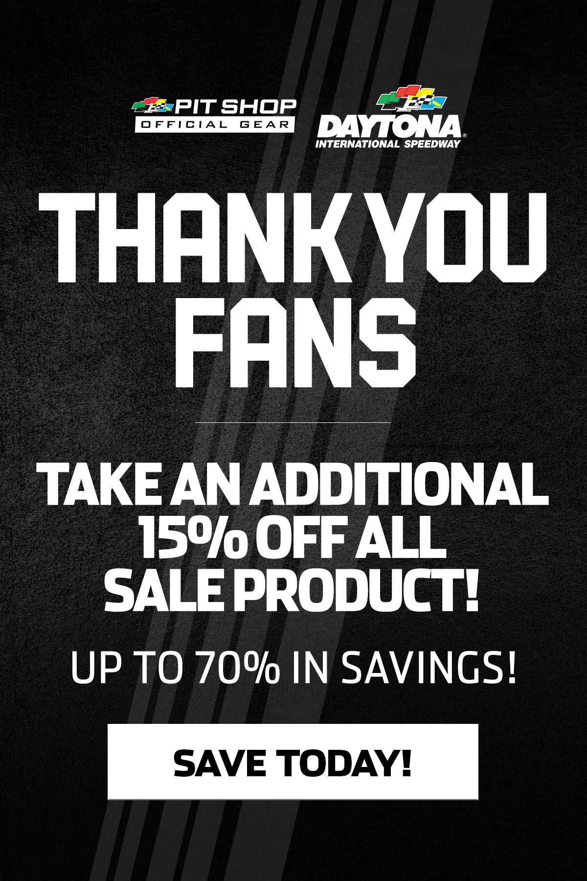 THANK YOU FANS | Take an additional 15% off all sale product! Up to 70% in savings!