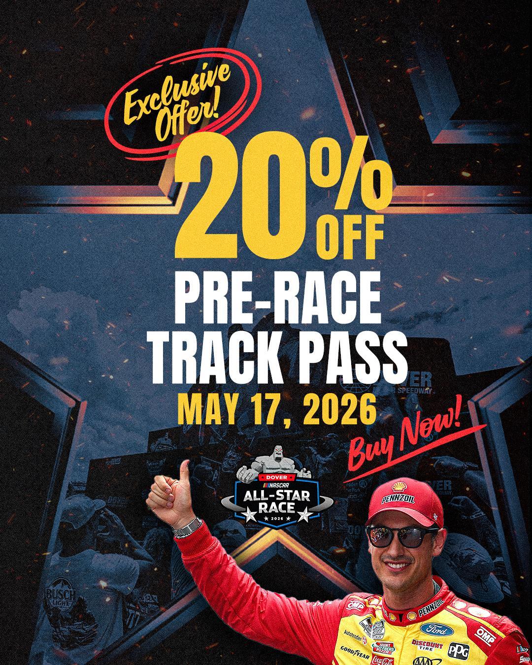 20% off Pre-Race Track Pass