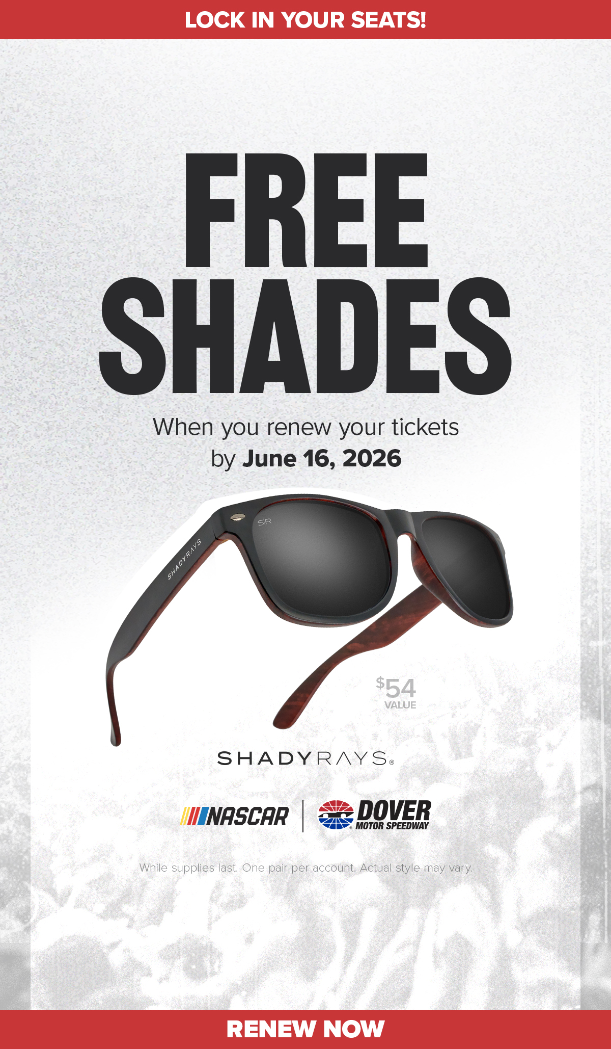 FREE Shades When You Lock In Your Seats!