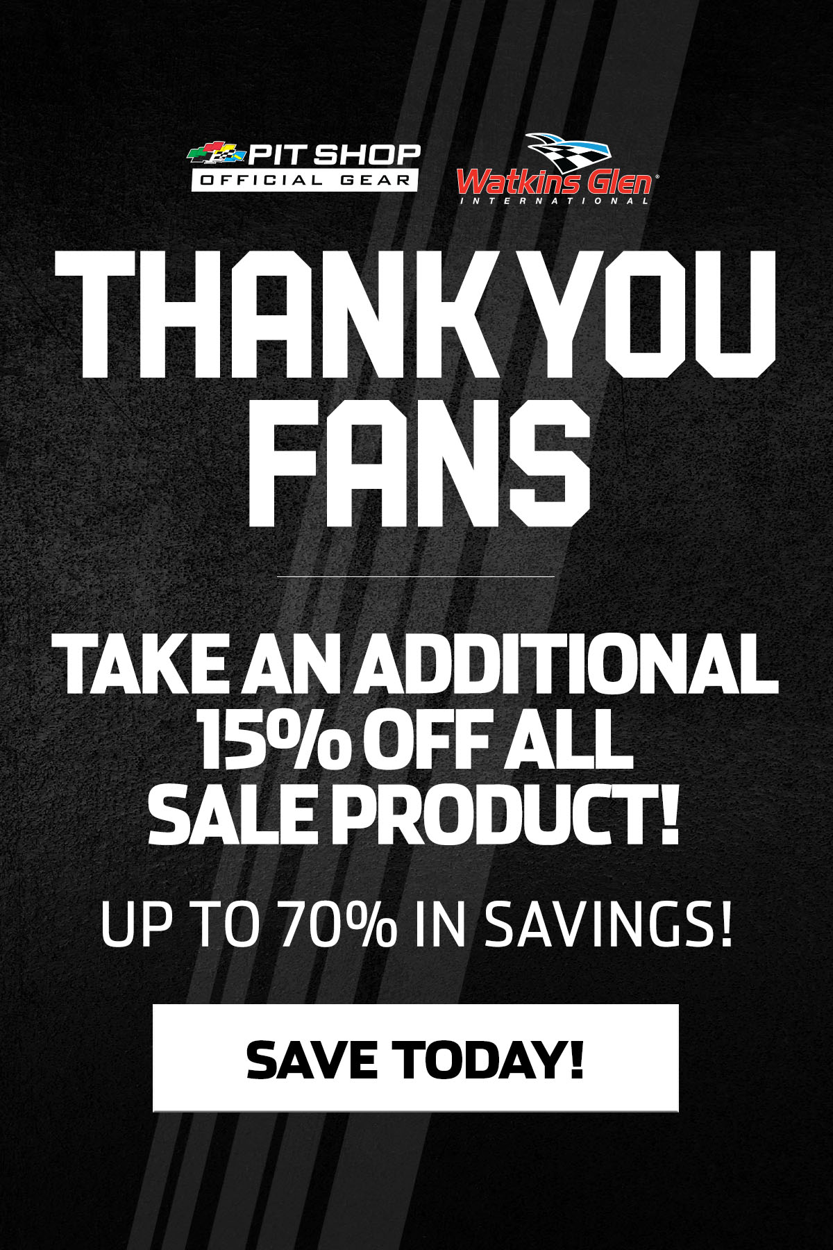 THANK YOU FANS | Take an additional 15% off all sale product! Up to 70% in savings!
