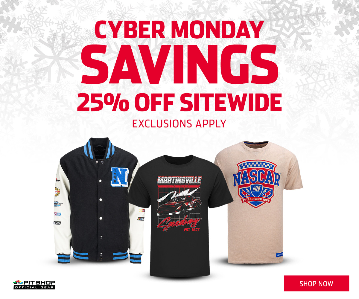 PIT SHOP OFFICIAL GEAR | MVS MONDAY SAVINGS |  25% OFF SITEWIDE - EXCLUSIONS APPLY | Click to shop now.