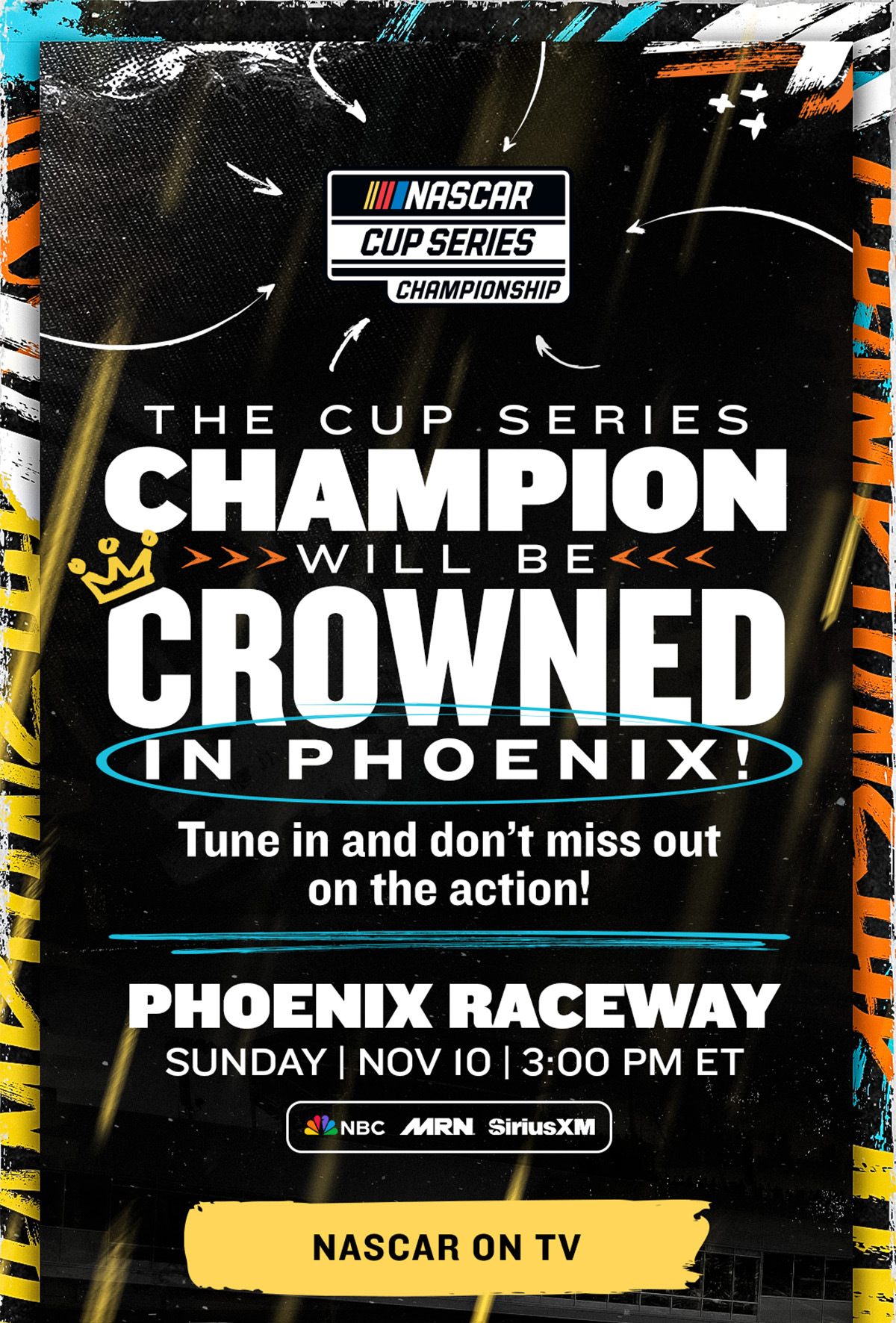 Don't miss the Cup Series Championship Race on Sunday! Check out the NASCAR TV schedule