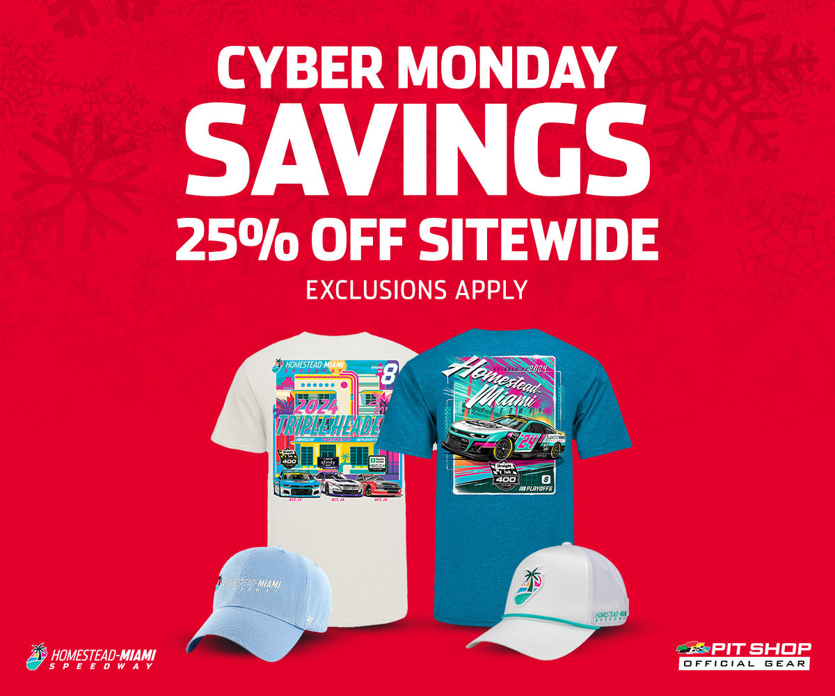 PIT SHOP OFFICIAL GEAR | HMS MONDAY SAVINGS |  25% OFF SITEWIDE - EXCLUSIONS APPLY | Click to shop now.