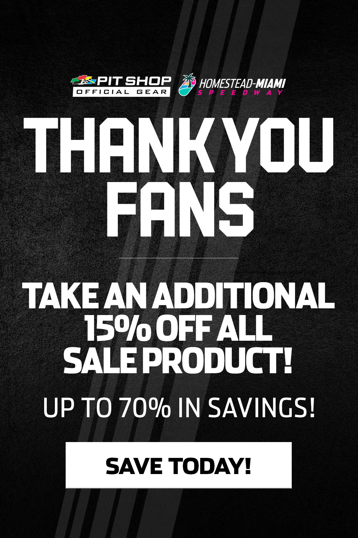 THANK YOU FANS | Take an additional 15% off all sale product! Up to 70% in savings!