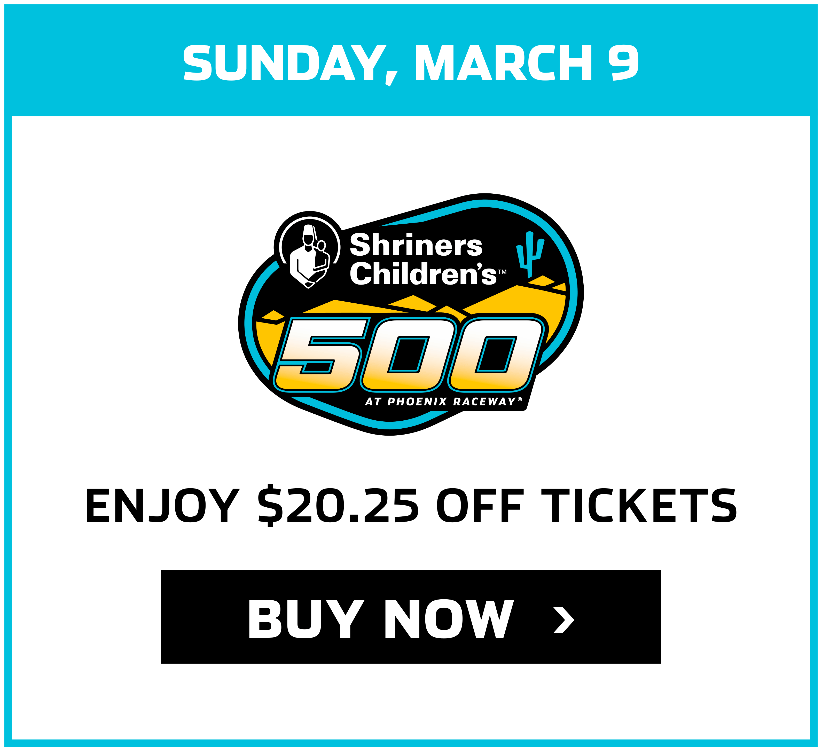 Enjoy $20.25 Off tickets to the Shriners Children's 500