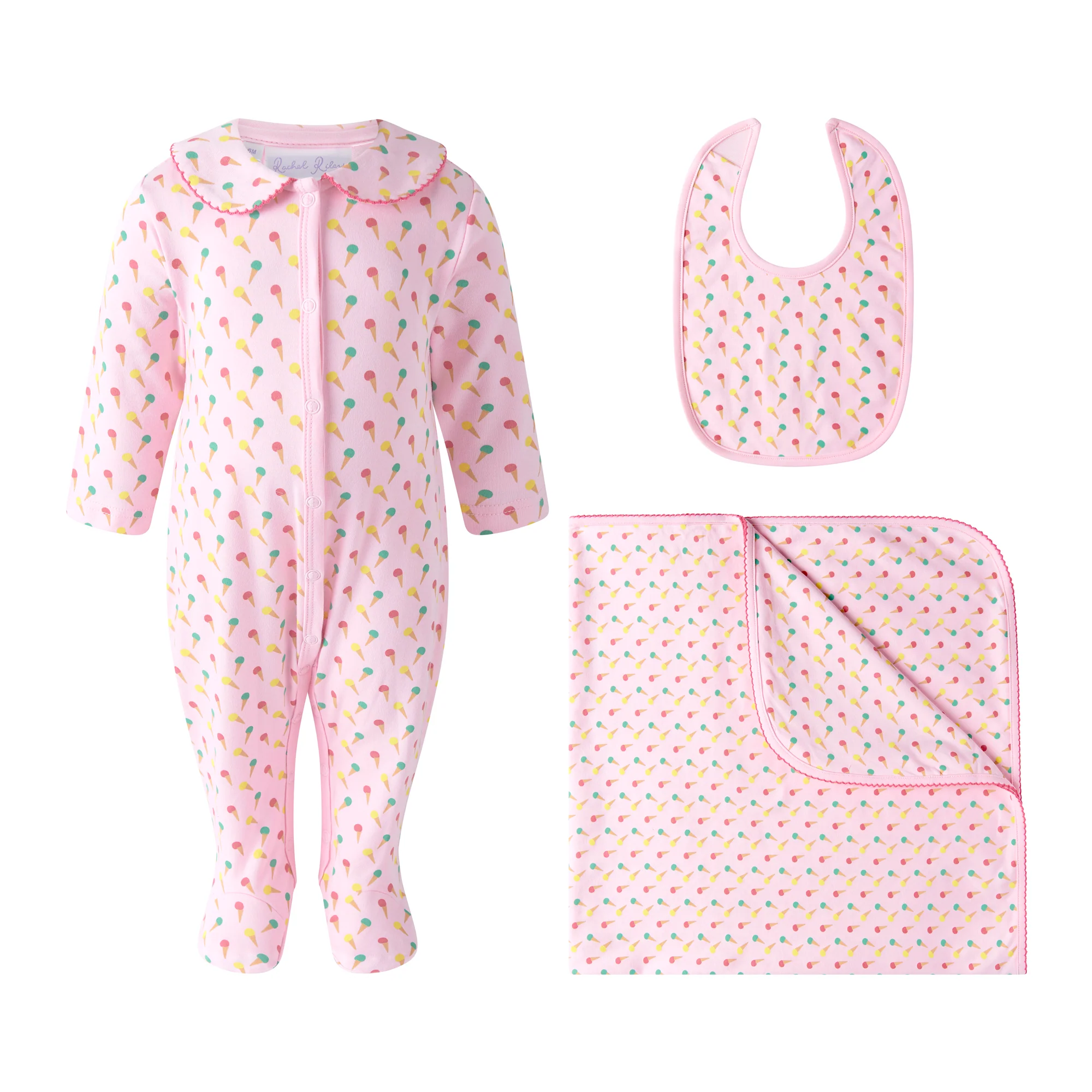 Ice Cream Babygro, Blanket, & Bib Gift Set