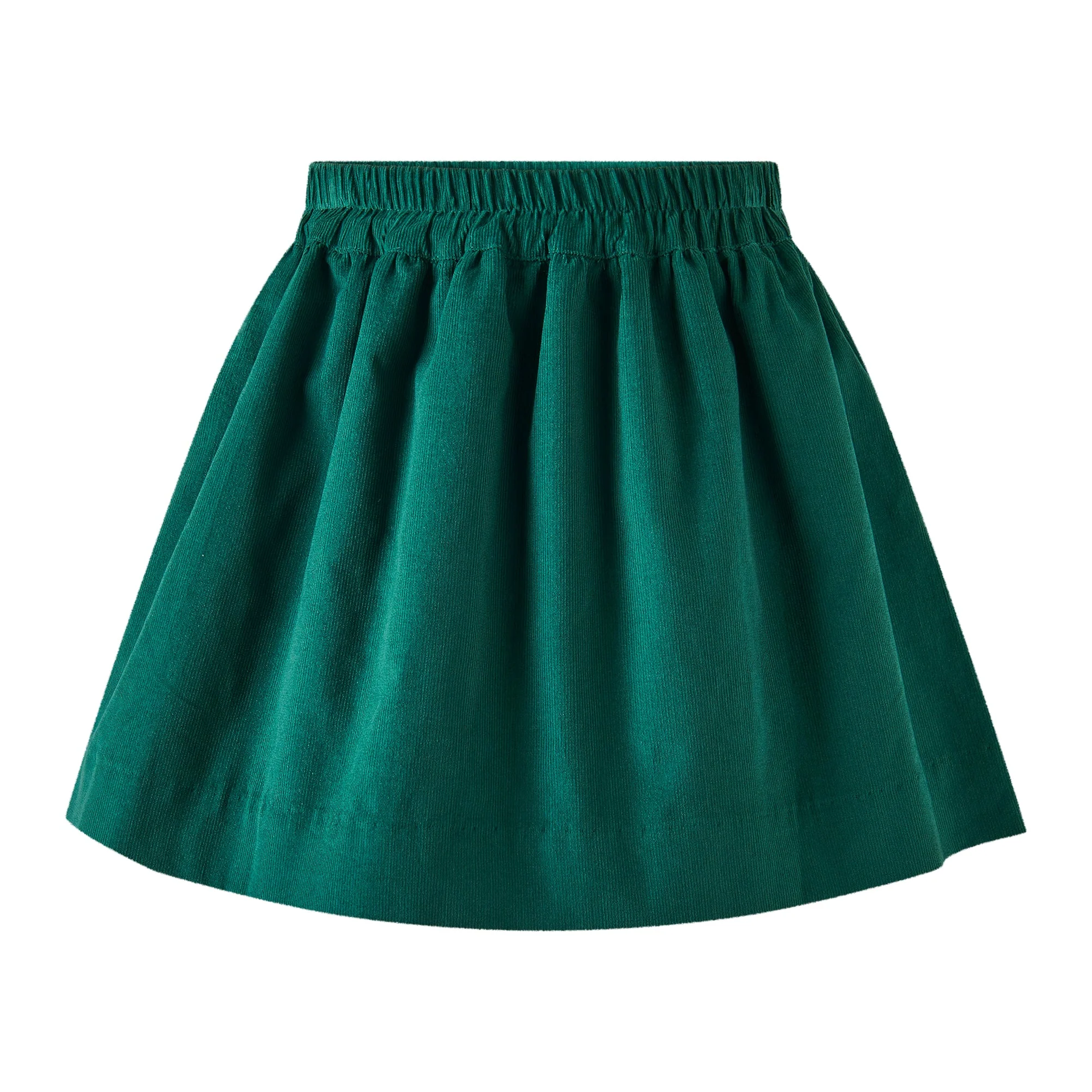 Green Babycord Pull-on Skirt