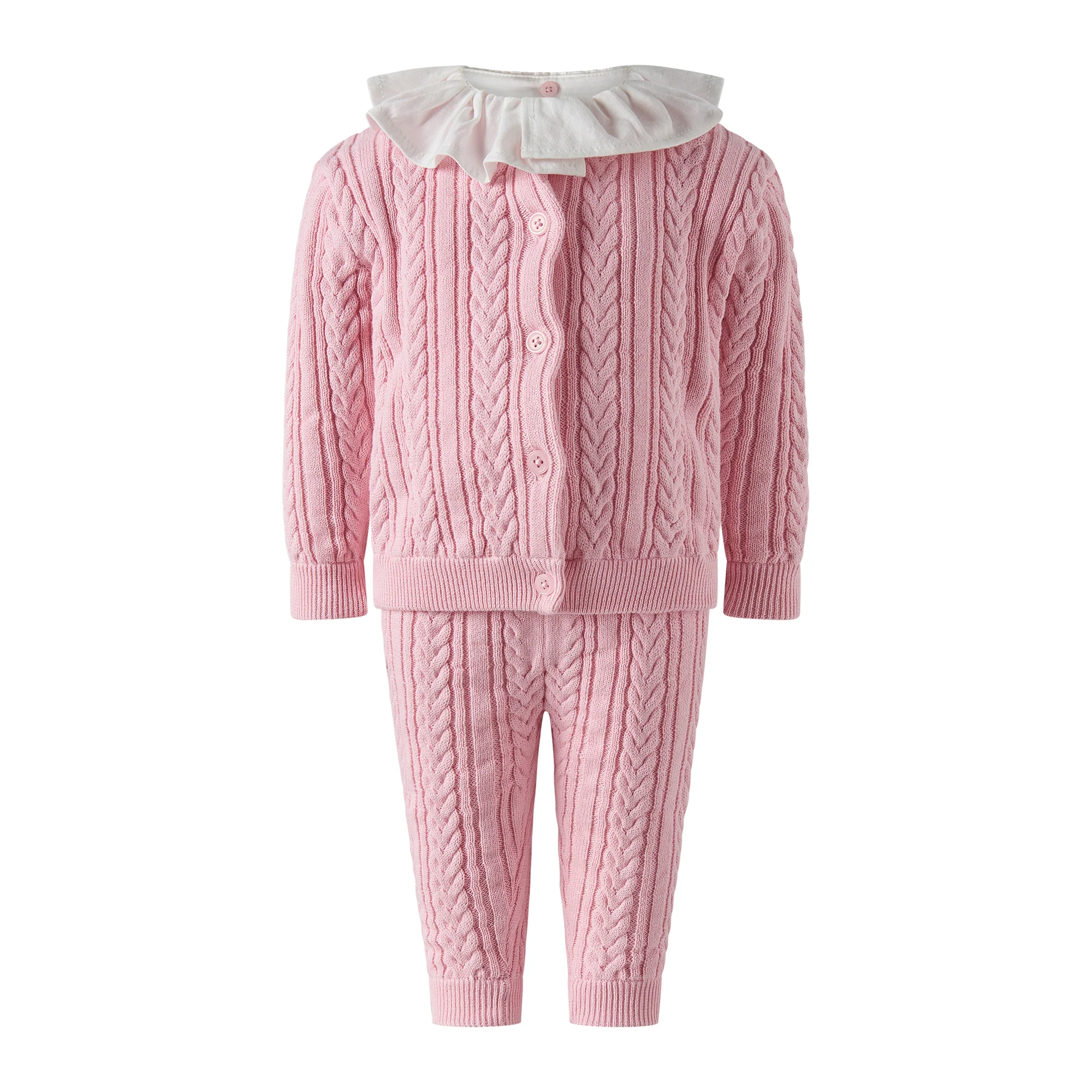 Pink Cable Knit Set